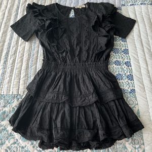 LoveShackFancy black Natasha mini dress